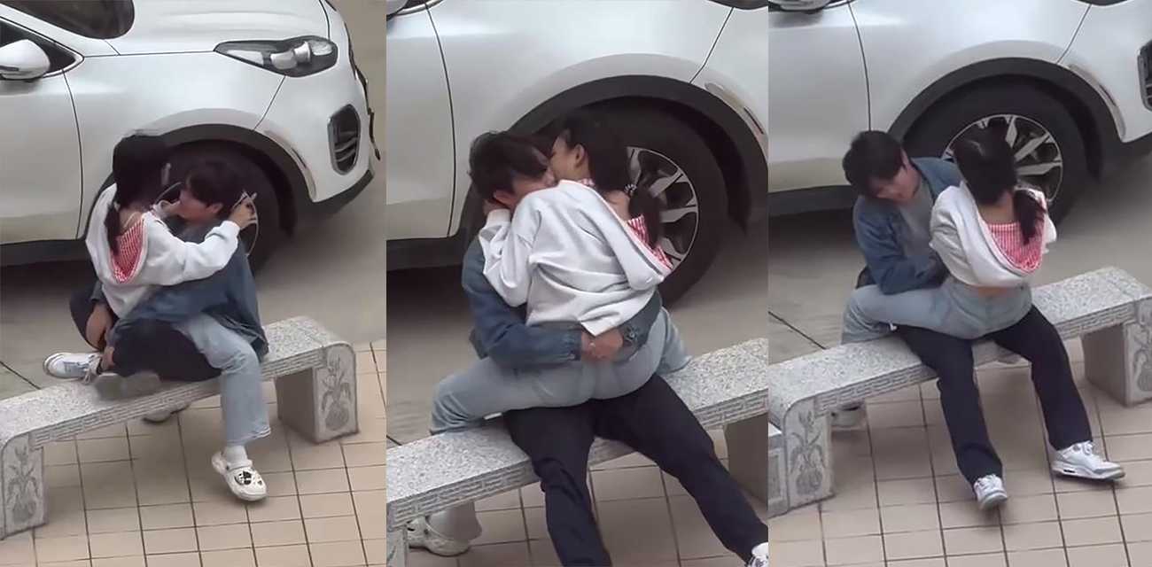 厦门海洋学院寝室楼下热裤小学妹骑乘揉奶，教学楼底深夜上演活春宫，香艳美景催浪无数怀春少女